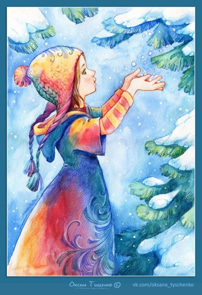 Декоративная живопись зима