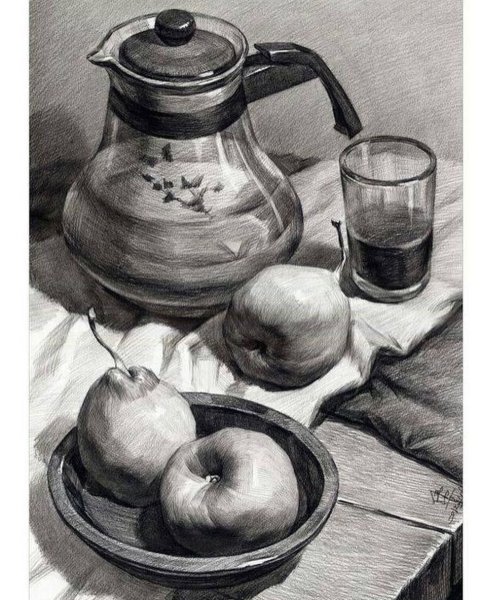 Натюрморт углем МАРХИ