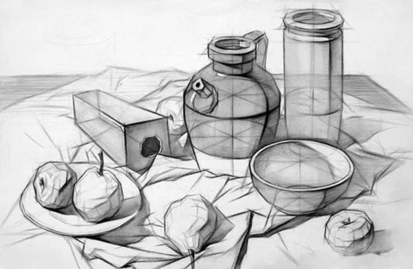 Академический Строгановка линейно конструктивный натюрморт