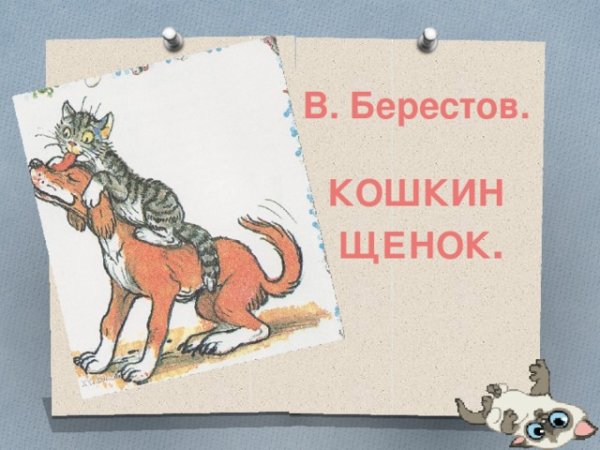 Иллюстрация к сказке Кошкин щенок