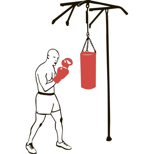 Боксер с грушей вектор