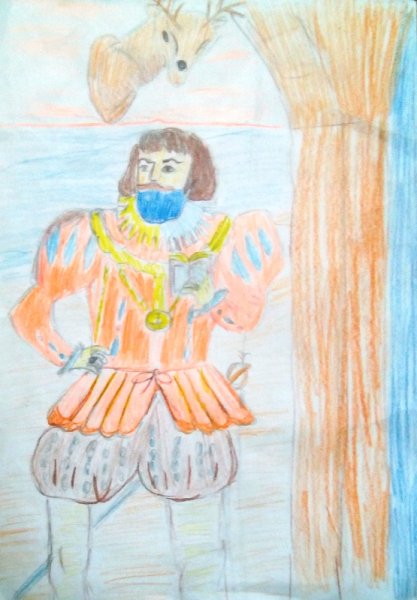 Нарисовать синюю бороду Шарль Перро