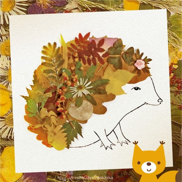 Гербарий композиция из сухих листьев