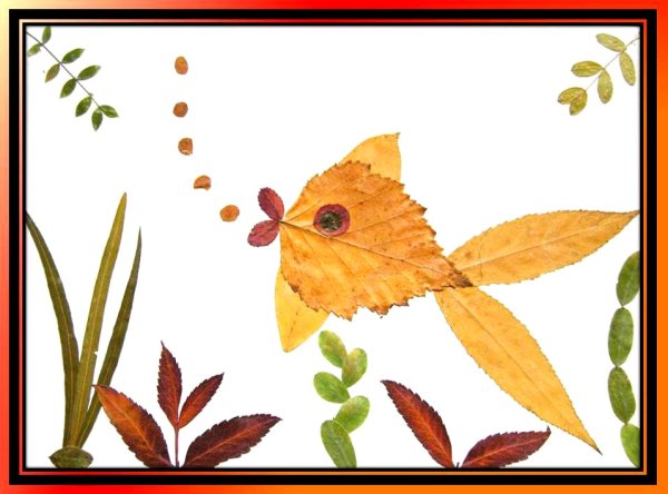 Аппликация из осенних листьев