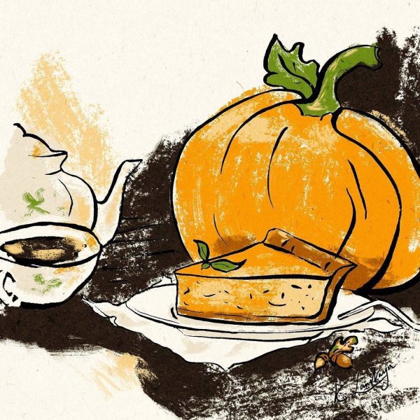 Рисунок тыквенного пирога