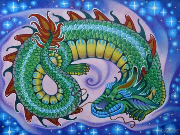 Рисунок декоративный дракон детский
