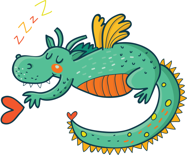 Дракончик который спит на прозрачном фоне