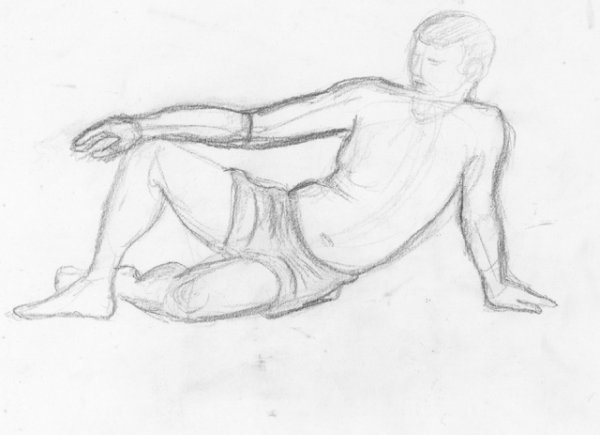 Мужская фигура лежит