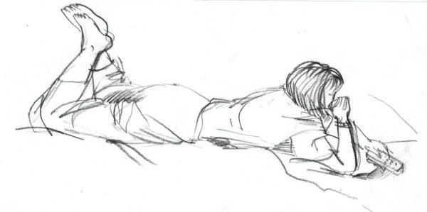 Наброски людей лежа