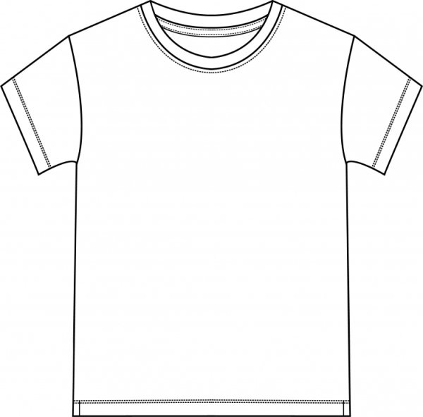 Футболка белая контур