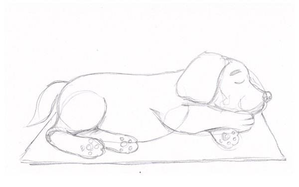 Рисунок бежащей собаки