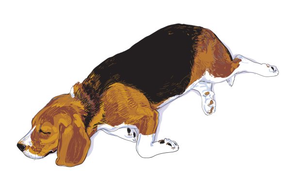 Собачка лежит иллюстрация