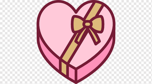 На коробке конфет нарисованы сердечки