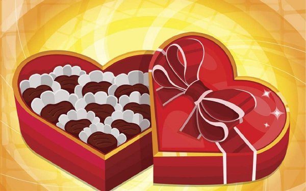 Конфеты в коробке на прозрачном фоне