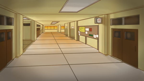Фон аниме школа коридор Ханако