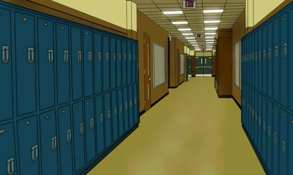 Школьный коридор рисунок