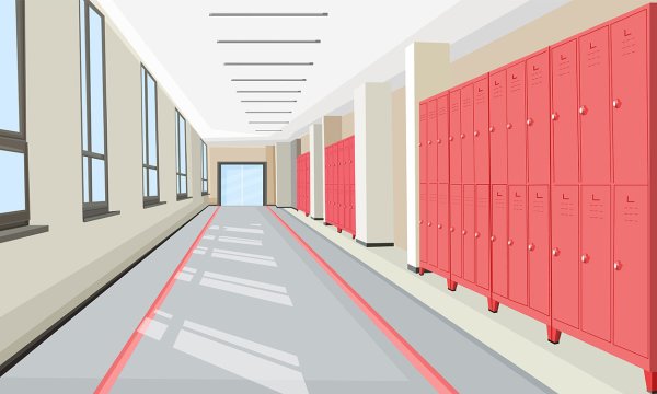 Школьный коридор вектор