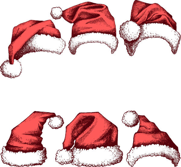 Новогодняя шапка нарисованная без фона