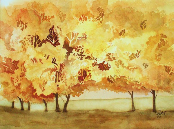 Осеннее дерево в графике