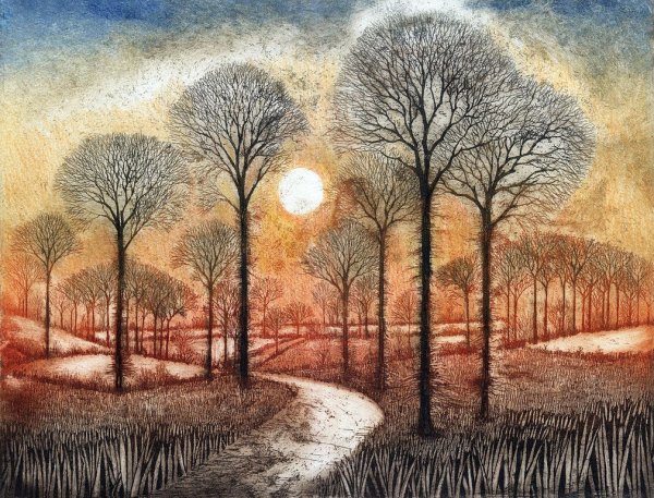 Графический осенний пейзаж