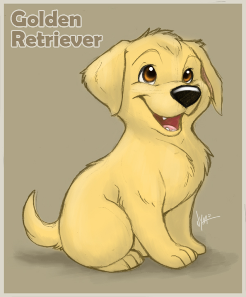 Мультяшный золотой ретривер