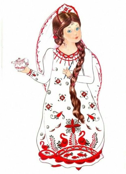 Светлана Вохринцева - раскраска народного костюма «Россиночка»