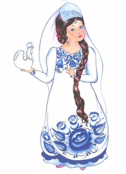 Девушка в русском костюме вектор