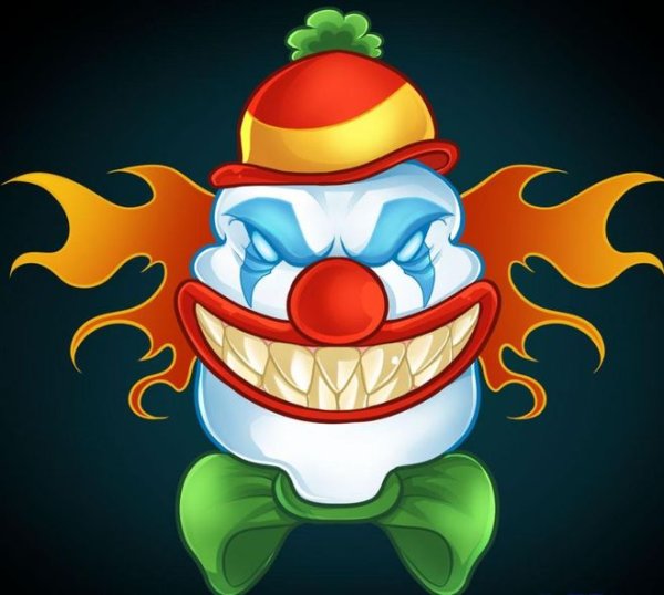 Раскраска злой клоун