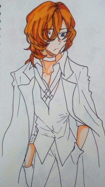 Чуя Накахара карандашом