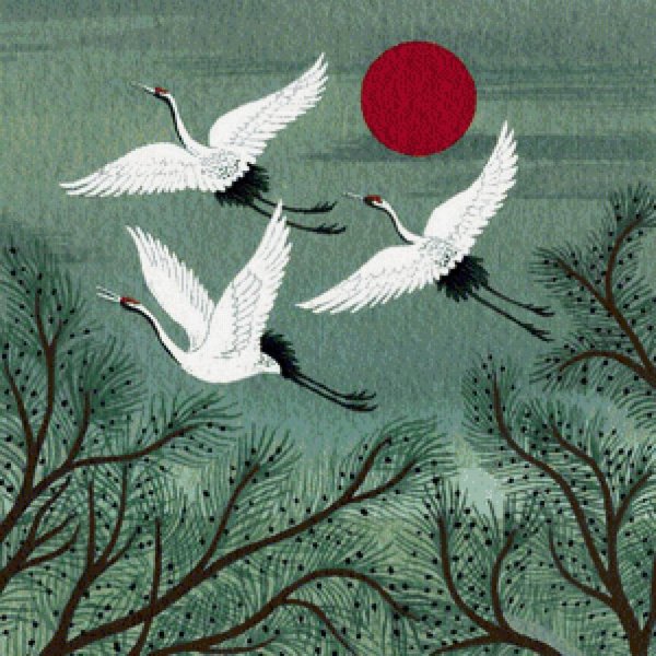 Журавл живопись Япония