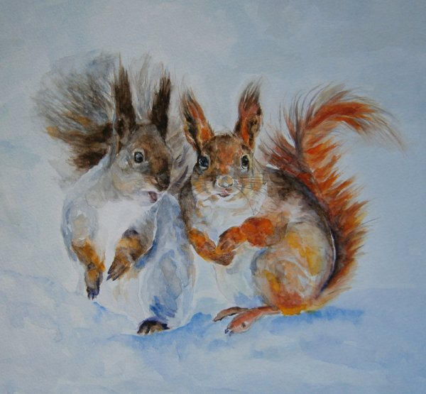 Анималистика акварелью