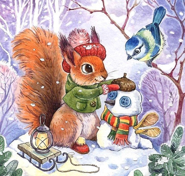 Зимние сказочные зверушки для детей