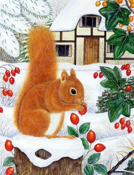 Энн Мортимер коты зима