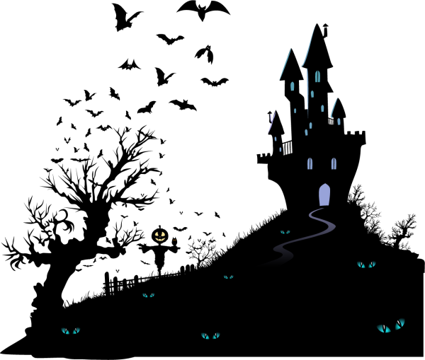 Готический замок силуэт