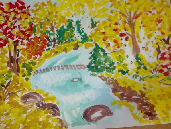 Рисование осенний листопад