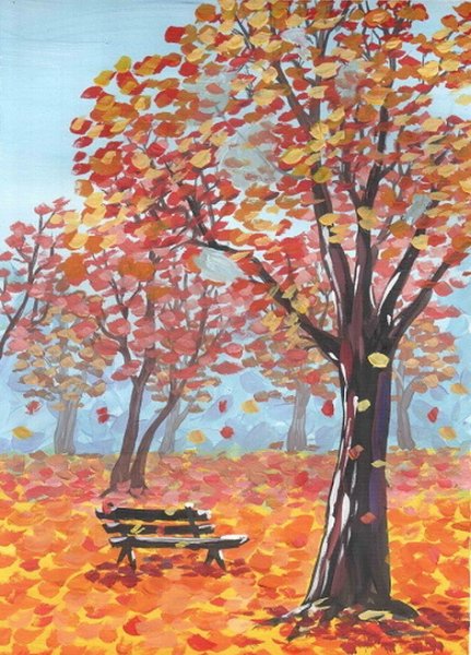 Дерево мазками