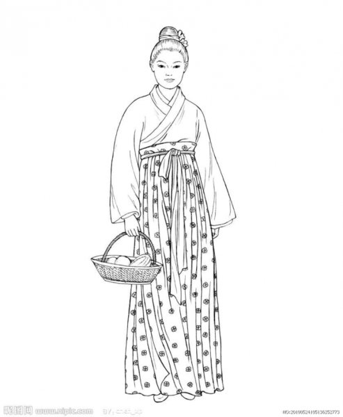 Эскиз древнего китайского костюма