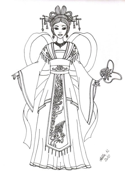 Эскиз китайского костюма