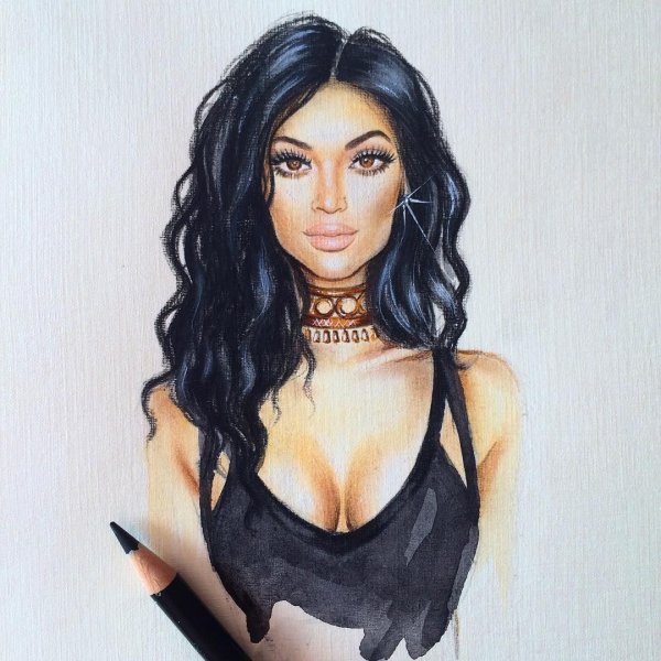 Мультяшный портрет Кайл и Дженер