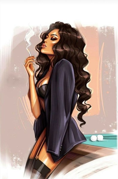 Брюнетка иллюстрация