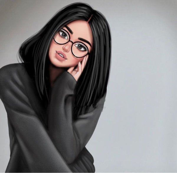 Мультяшная брюнетка