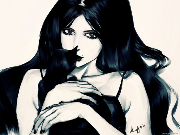 Нарисованные девушки брюнетки