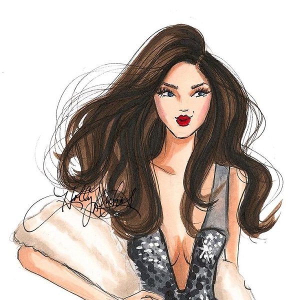 Брюнетка рисунок