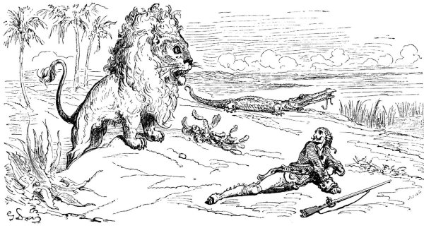 Барон Мюнхгаузен и Лев