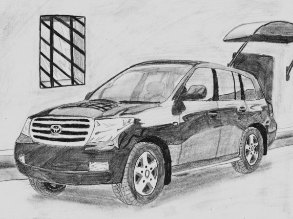 Нарисовать тойоту крузак 200