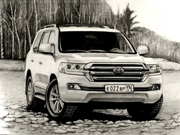 Тойота ленд Крузер 200 карандашом