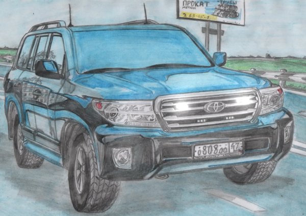Тойота ленд Крузер 200 рисунок