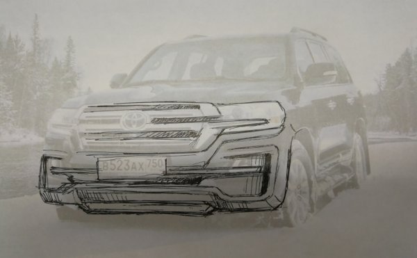 Toyota Land Cruiser 100 карандашом