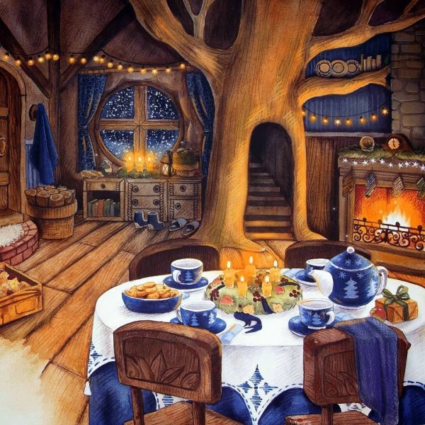 Дома нарисованные уютные