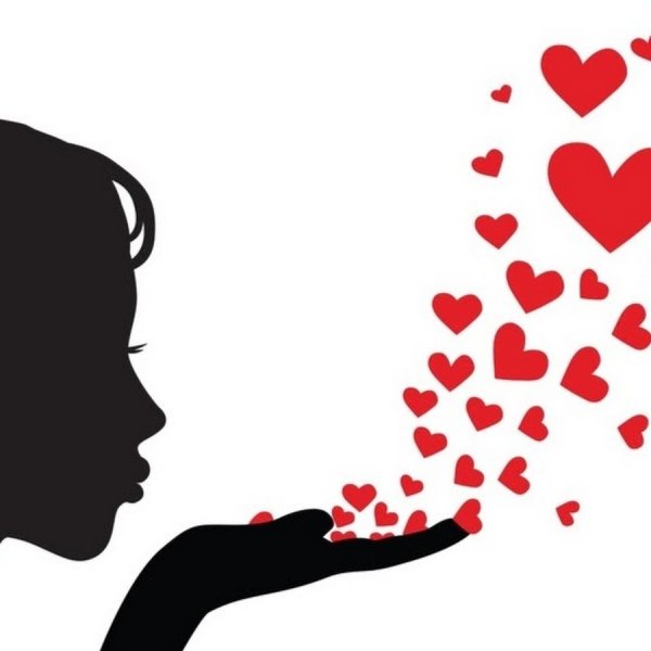 Воздушный поцелуй нарисованный